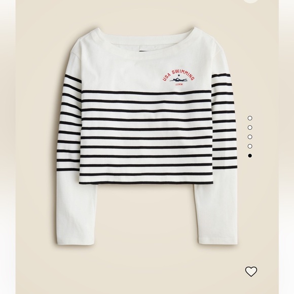 Limited Edition US Swimming X JCrew Boatneck Striped TShirt - Picture 1 of 11